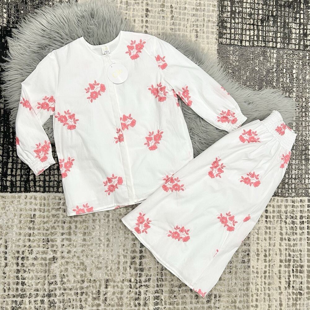 CLO Girls 2pc‎ Pink Embroidered Set Size 16 (MSRP $92)